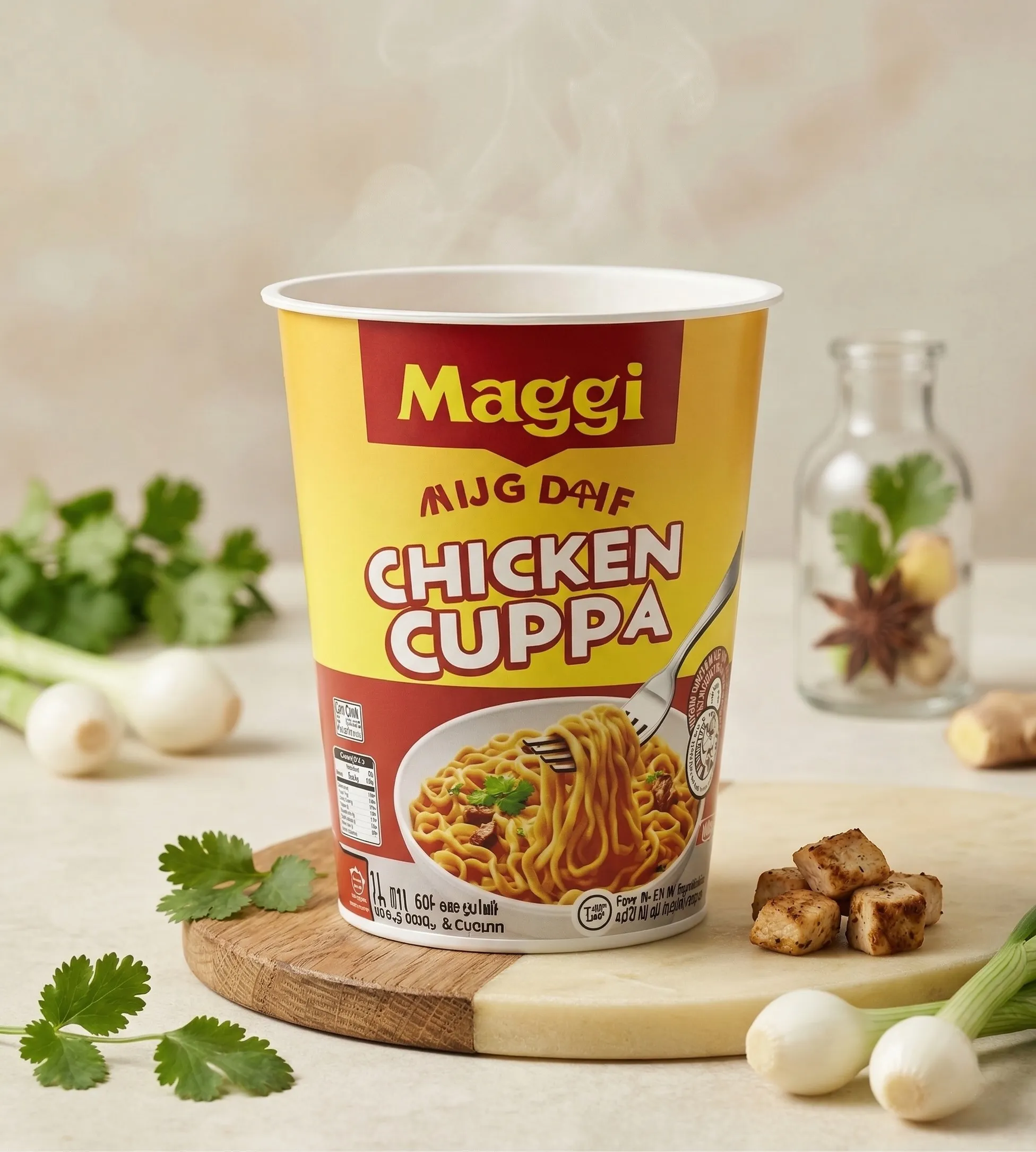 Create a realistic commercial advertising background for the uploaded product, with the product placed clearly in the center of the frame. The background must match the product's color scheme, material, and category. Use complementary colors and subtle environmental elements that enhance the product story without distracting from the product itself. Maintain a clean composition with negative space around the product. Use professional studio lighting, soft shadows, shallow depth of field, and high-end product photography aesthetics. The environment should feel natural and brand-consistent, such as floral elements for cosmetics, fresh ingredients for food, water or ice for hydration products, or modern minimal surfaces for tech items. Ultra realistic, high resolution, commercial product photography background.